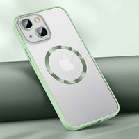 Magsafe Silicone Case with Lens Glass Protection for iPhone 14 13 12 series