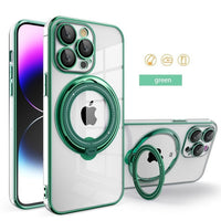 Magnetic For Magsafe Ring Stand Luxury Lens Protector Clear Soft Case For iPhone 14 13 12 series