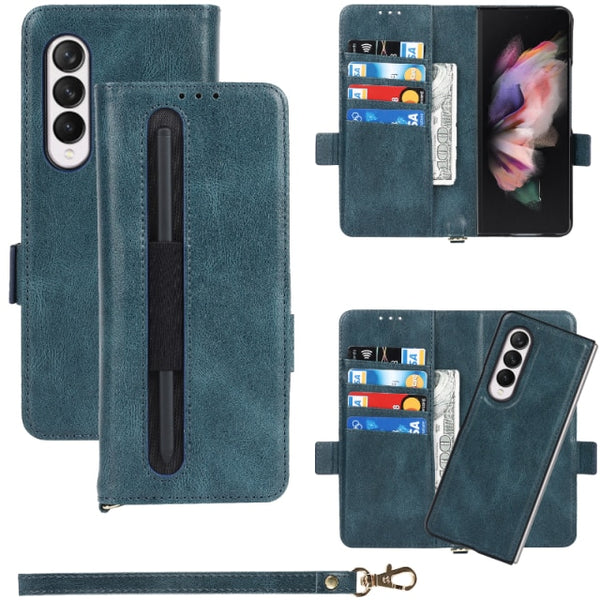 Magnetic Wallet Leather Flip Case Pen Slot Holder for Samsung Z Fold 3 5G