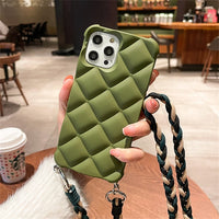 3D Luxury Diamond Crossbody Lanyard Shockproof Soft Silicone Case For iPhone 14 13 12 series