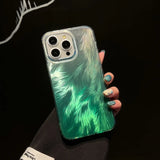 Fashion Shiny Dream Feather Pattern Shockproof Colorful Hard Case For iPhone 15 14 13 12 series
