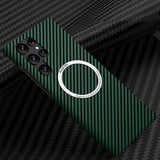 Ultra Thin Magsafe Magnetic Wireless Charging Carbon Fiber Case For Samsung Galaxy S23 Ultra Plus