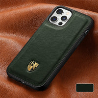 Ultra Thin Genuine Cowhide Leather Luxury Business Case for iPhone 13 12 Pro Max Mini