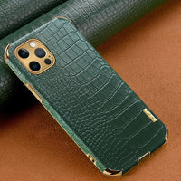 Genuine Leather Magnetic Car Holder Case For iPhone 12 11 Series