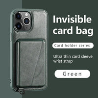 Wallet Card Slots Soft Leather Case With Handfree Kickstand For iPhone 15 14 13 12 series