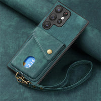 Luxury Leather Bracket Card Bag Wallet Case For Samsung Galaxy S23 22 21 series