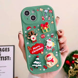 Christmas Elk Snowman Santa Claus Cartoon Soft Case For iPhone 15 14 13 12 series