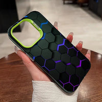 Honeycomb Building Block Hard Bumper Soft Silicone Case For iPhone 15 14 13 12 series