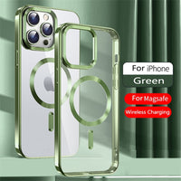 Luxury Magsafe Magnetic Wireless Charging Clear Silicone Case For iPhone 14 13 12 series