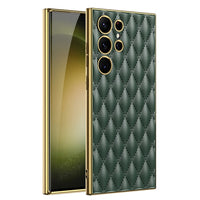 Luxury Rhombic Grid Pattern Leather Case For Samsung Galaxy S23 series