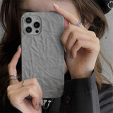 Tin Foil Pleats Soft Silicone Case ForiPhone 13 12 11 Pro Max Mini