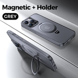 Magnetic Wireless Charger Frosted Ring Holder Case for iPhone 15 14 13 series