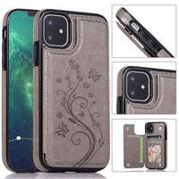 Lucky Butterfly Flower Embossing Magnetic Flip Wallet Case For iPhone 12 11 Series