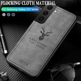 Slim Cloth Skin Deer Case For Samsung Galaxy S23 S22 S21 Ultra Plus