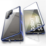 360° Metal Magnetic Full Surround With Screen Camera Tempering Glass Protection Case For Samsung Galaxy S23 S22 S21 Ultra Plus