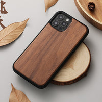 Magnetic Wallet Wood Case for iPhone 14 13 12 series