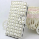 Bling Diamond Rhinestone Flower Leather Magnetic Flip Wallet Case for Samsung Galaxy S24 S23 S22 S21 Ultra Plus