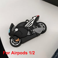 3D Luminous Cool Motorcycle Soft Silicone Case for Apple Airpods 1 2 3