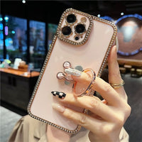 3D Bling Crystal Holder Stand Case For iPhone 14 13 12 series
