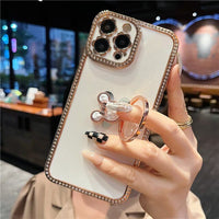3D Bling Crystal Holder Stand Case For iPhone 14 13 12 series