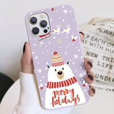 New Year Cute Cartoon Christmas Case For iPhone 13 12 11 Series
