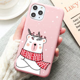 Cute Cartoon Christmas New Year Case For iPhone 13 12 11 Series