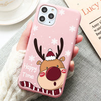 Cute Cartoon Christmas New Year Case For iPhone 13 12 11 Series