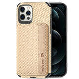 Fiber Pattern PU Leather Wallet Flip Phone Case For iPhone 12 11 Series