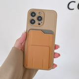 PU Leather Card Wallet Folding Bracket Case for iPhone 14 13 12 series