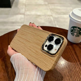 Luxury Shockproof Lens Protection Wooden Texture Frame Retro Case For iPhone 14 13 12 series