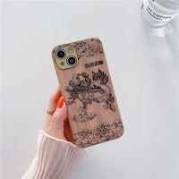 3D Relief Plating Frame Classic Wood Grain Case for iPhone 13 12 11 Series