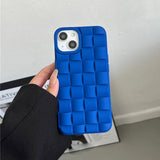 3D Cube Weave Pattern Silicone Case for iPhone 14 13 12 series