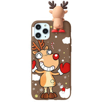 Cute 3D Cartoon Doll Christmas Deer Case For iPhone 11 & iPhone 12 Series