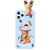 Cute 3D Cartoon Doll Christmas Deer Case For iPhone 11 & iPhone 12 Series