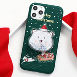 Merys Christmas Case with Quicksand Doll Holder For iPhone 13 12 11 Serie