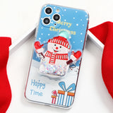 Merys Christmas Case with Quicksand Doll Holder For iPhone 13 12 11 Serie