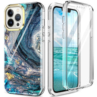 Transparent Rugged TPU Case with Built in Screen Protector for iPhone 13 12 11 Pro Max Mini