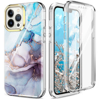 Transparent Rugged TPU Case with Built in Screen Protector for iPhone 13 12 11 Pro Max Mini