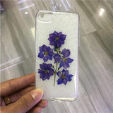 Dried Real Flower Case  For iPhone 7 Case For iPhone X 8 Plus 6 7 Plus 5S