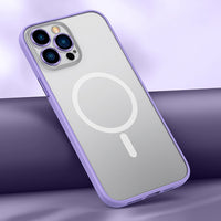 Luxury Frosted Magnetic Silicone Case with Metal Camera Protection for iPhone 13 12 11 Pro Max Mini