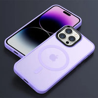 Luxury Magnetic Wireless Charging Transparent Matte Shockproof Case For iPhone 15 14 13 series