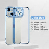 Plating Color Bumper Clear Camera Protector Case for iPhone 13 12 11 S