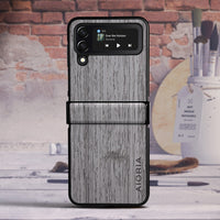 Wood Texture Leather Folding Case for Samsung Galaxy Z Flip 4