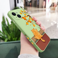 Climbing Cats Cute Funny Liquid Silicone Soft Case For iPhone 14 13 12 series