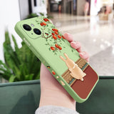 Climbing Cats Cute Funny Liquid Silicone Soft Case For iPhone 14 13 12 series