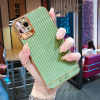 Luxury Stripe Electroplated Gold Plated Silicone Cases for For iPhone 11 Series