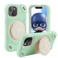 Military Airbag Foldable Bracket Holder Shockproof Armor Case for iPhone 15 14 series