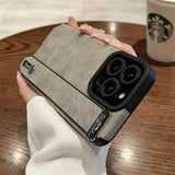 Wrist Strap Holder Luxury Suede Leather Case For iPhone 14 13 12 Pro Max