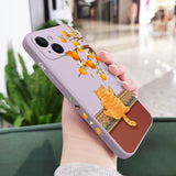 Climbing Cats Cute Funny Liquid Silicone Soft Case For iPhone 14 13 12 series