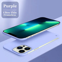Ultra Thin Frameless Hard PC Case For iPhone 15 14 13 12 series